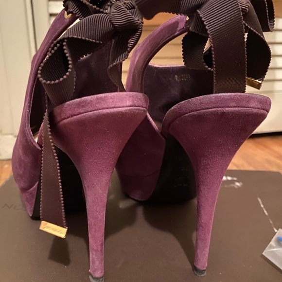 Louis Vuitton Violet Peep Toe Bootie Heels - Picture 2 of 6